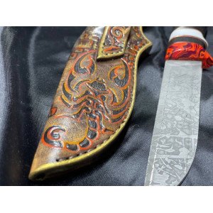 СКОРПІОН ексклюзивний ніж ручної роботи майстра студії GARAGE ART, Сталь - N690™ 60-61 HRC. Photo 3